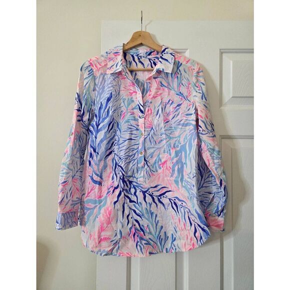 Lilly Pulitzer Natialie Shirt S - Picture 1 of 8
